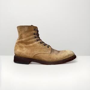 Frye Bowery Lace Up Suede Boots Brown Tan Men’s Size 8 D Casual Ankle Boots